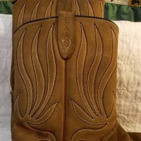 TEXAS BOOT CO. Women's Cowboy Boot, Tan, 7C - Picture 4 of 8